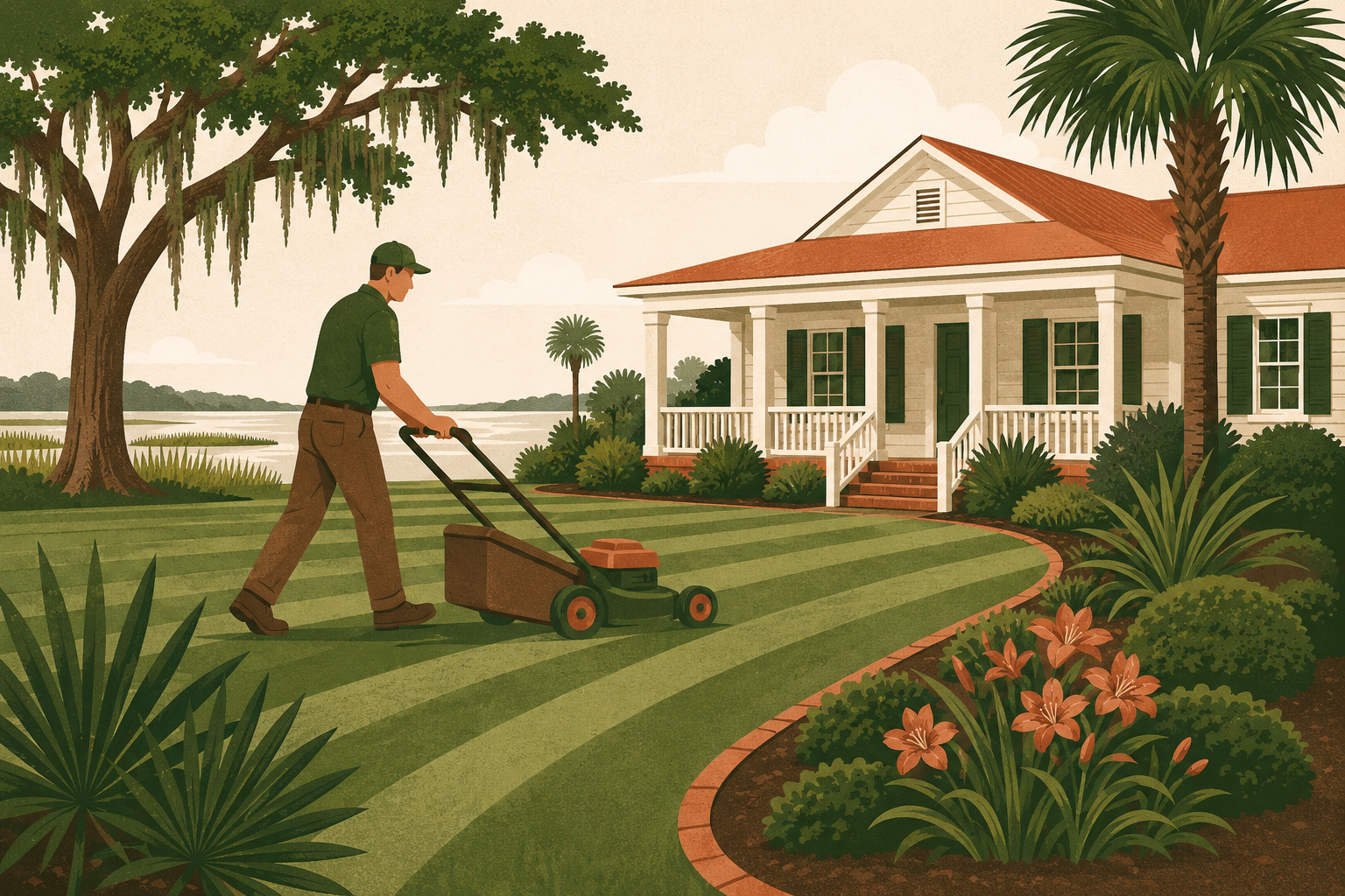 Professional lawn mowing service in Johns Island SC